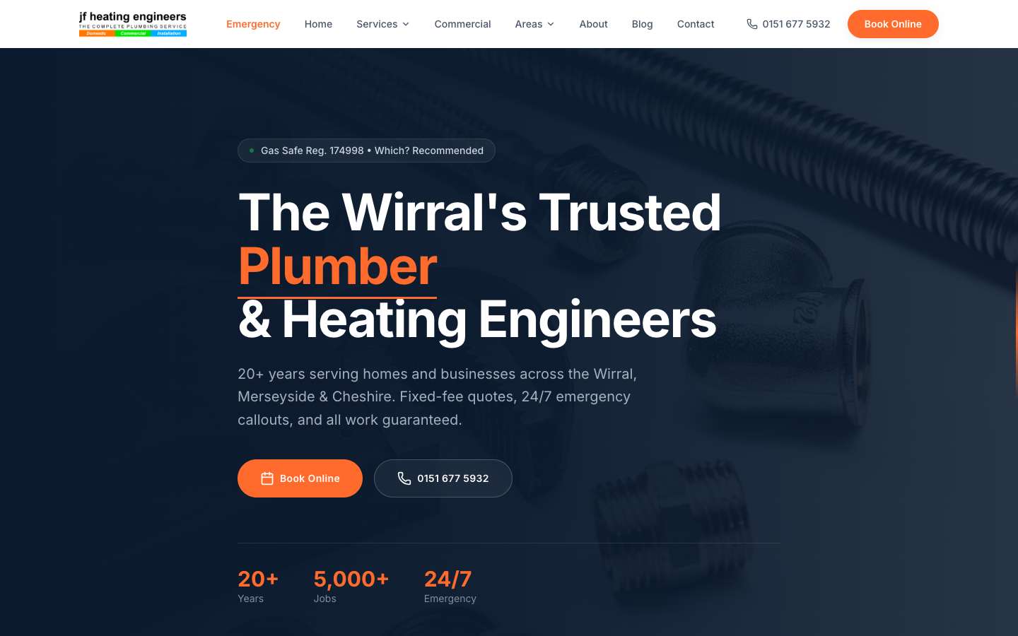 JF Plumbing & Heating website screenshot