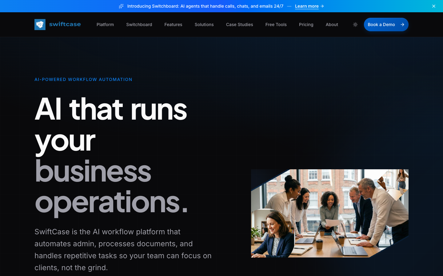 SwiftCase website screenshot